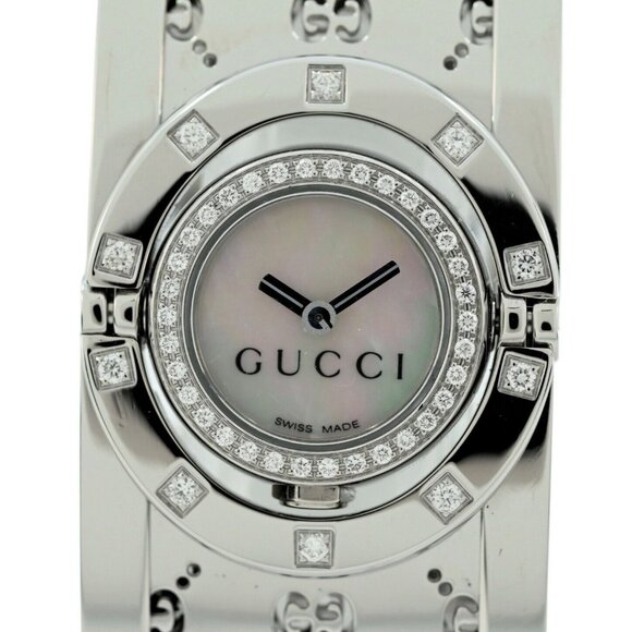 Gucci Twirl 23mm Ladies MOP Diamond Dial and Bezel Watch- Ref: YA112515 w/ Box! - Picture 1 of 9